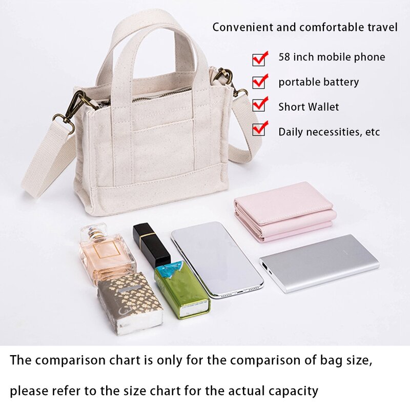حقيبة قماشية بسيطة بكتف واحد ، حقيبة مربعة صغيرة