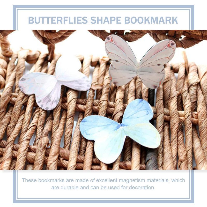 16 шт., магнитные закладки для книг в форме бабочек