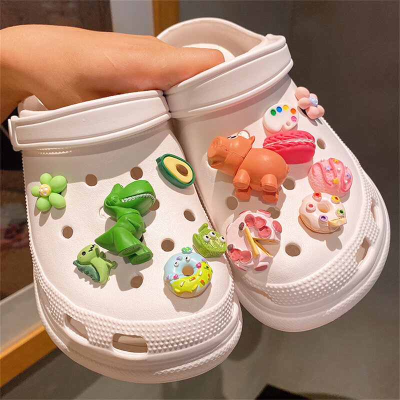 Disney Toy Story Three Eyed Monster Strawberry Bear Classic Cartoon Shoe Accessories DIY Decoration Shoe Charms Set Shoe Buckles