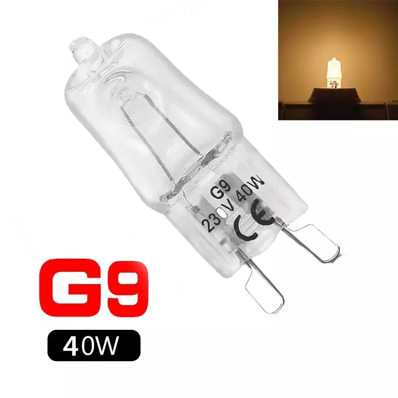 2/10 pz 40W LED lampada alogena perline 220-230V lampadina per interni G9 perline ad alta temperatura inserita lampadine alogene di cristallo