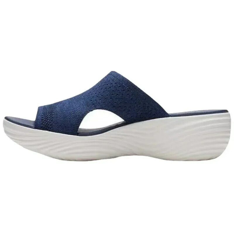 Woman Open Toe Casual Slippers Outdoor Breathable Beach Platform Sandals Plus Size Solid Color Wedges Shoes for Women Sandalias