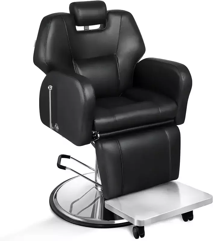 Baasha-cadeira de barbeiro reclinável, cadeira de cabeleireiro para cabeleireiro, para todos os fins, com armação de aço, cadeira shampoo