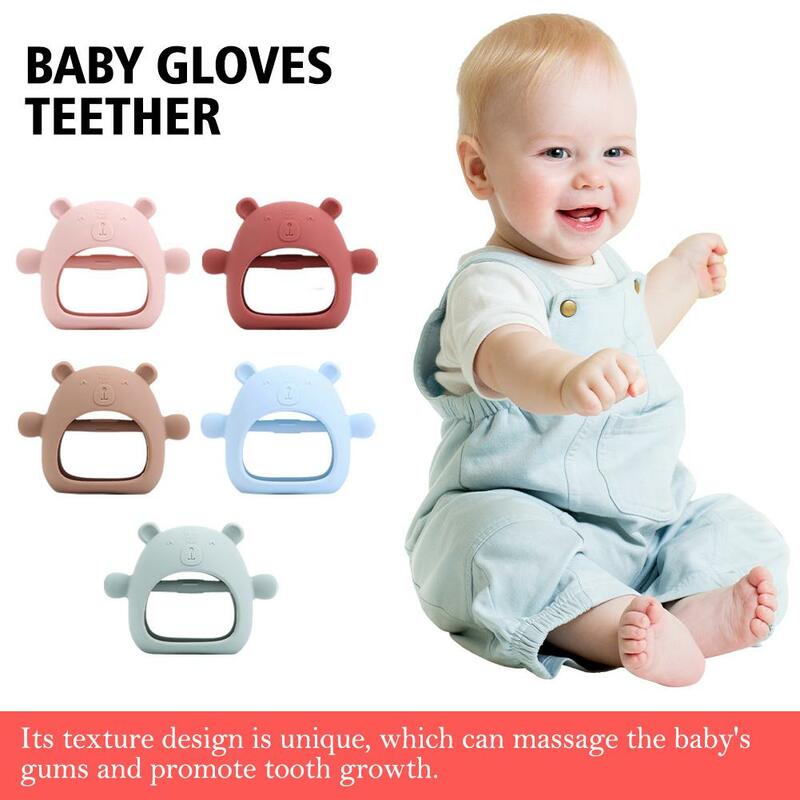 Baby Siliconen Bijtring Speelgoed Met Handvat Kinderen Tandjes Speelgoed Baby Tandverzorging Veiligheidsmaterialen Tandvlees Anti-Eten Hand Molaire Stick