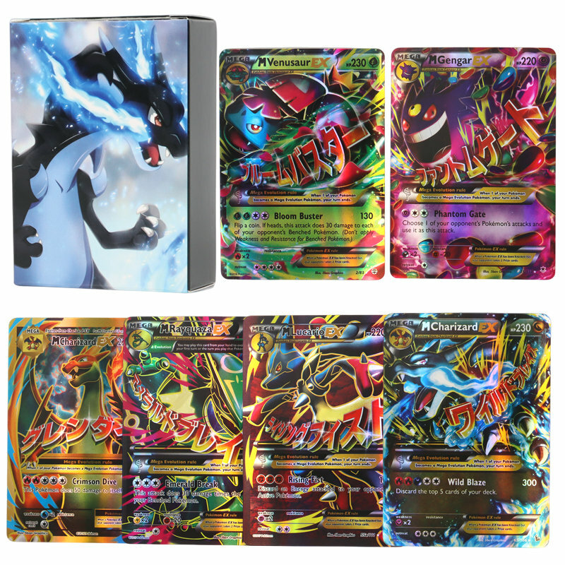 MEGA GX Vmax TAG EX-tarjetas brillantes de Pokémon para niños, tarjetas de colección de Proxy, juguetes de regalo, versión en inglés, 60/100 piezas