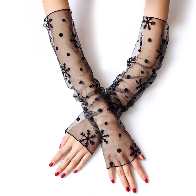 Эластичные сетчатые перчатки с точечным узором, полые женские перчатки для свадебной вечеринки, Прямая поставка