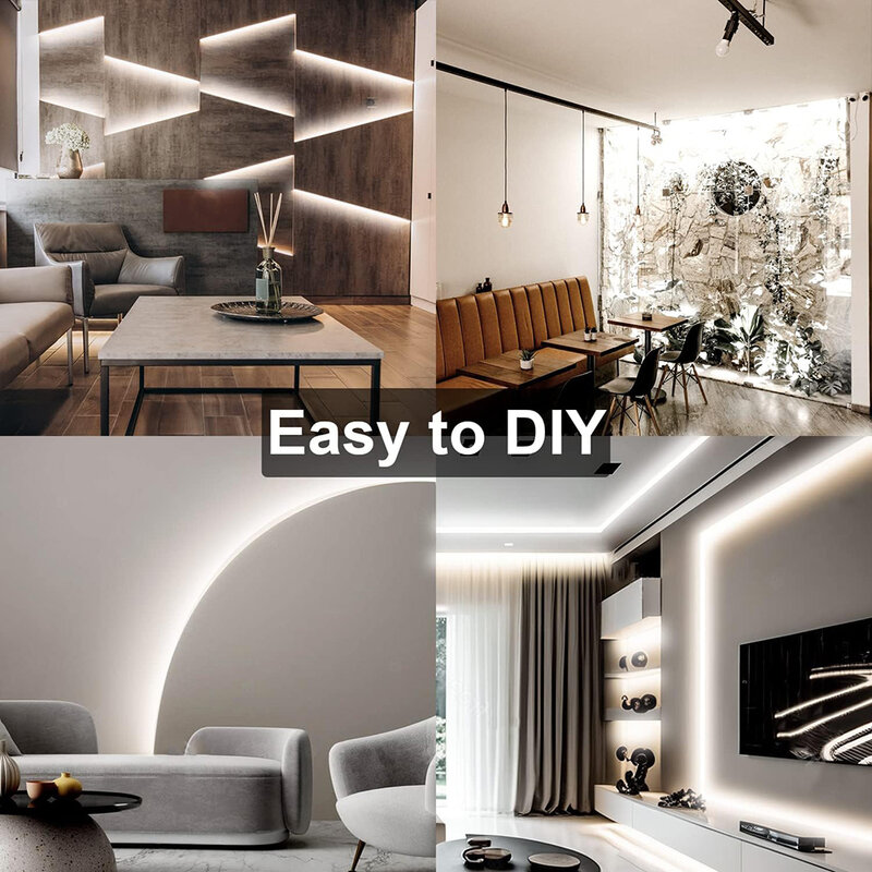 Warm White LED Light Strip, 600 LEDs, cortável, adesivo, decoração de interior, corda para casa, feriado, 5m