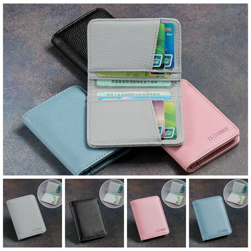 Ultrathin Leather Card Holder Portable Square Card Holder Pu Card Bag Travel