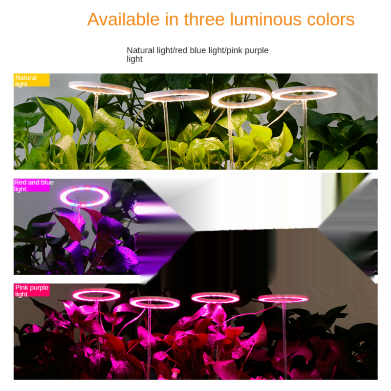 VnnZzo Grow Light 5V USB Phytolamp For Plants Led Full Spectrum Angel Ring Plant   Lamp For Indoor Flower Greenhouse Seedling