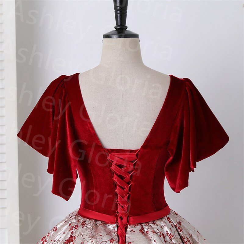 Красное женское платье, милое платье Quinceanera, бальное платье, элегантное платье для выпускного вечера, платье Эшли Глория