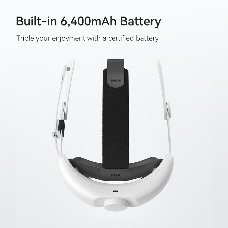 KIWI design 6400mAh Battery Head Strap Compatible with Meta Quest 3 Power Lasting Head Strap (Not for Our Charging Stand)
