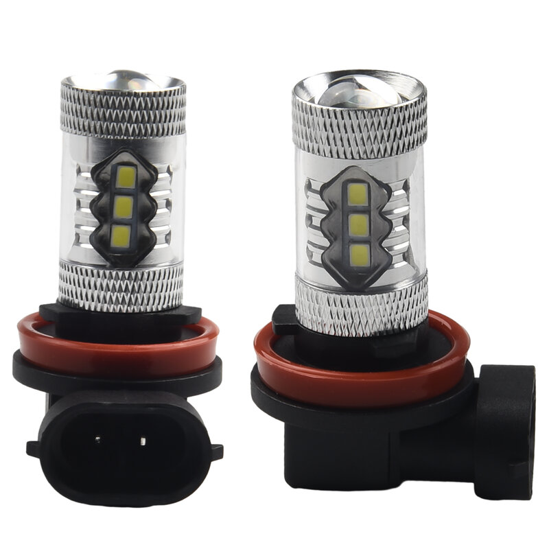 Universal LED Fog Light Lamp, lâmpada útil, fácil de instalar, lâmpadas de nevoeiro, 6000K, 80W, acessórios convenientes, 2pcs, 2000lm