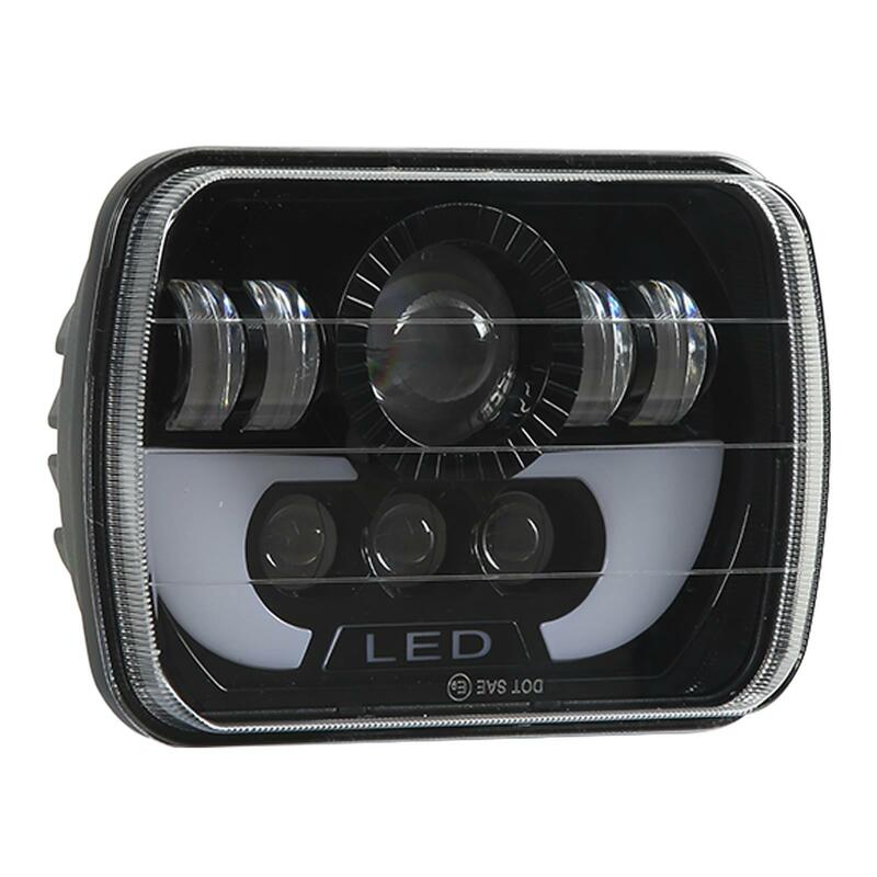 LED lampu sorot depan sepeda motor lampu sorot rendah tinggi untuk mobil bentuk persegi panjang