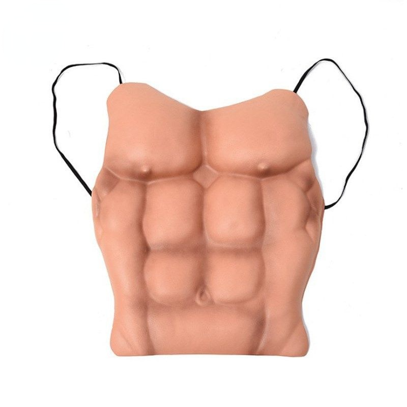Silicone Fake Man Chest Muscle Shirts Cosplay Artificial Simulation Abdominal Muscle Tops Crossdress Cheap Body Shaper Halloween
