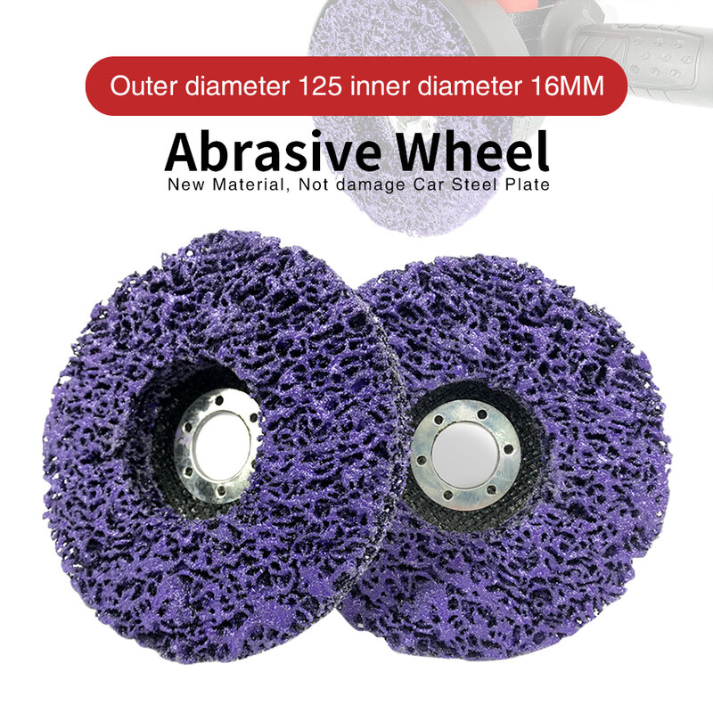 Abrasive Tools Abrasive Wheel Paint Rust Removal Clean For Angle Grinder Poly Strip Disc Durable Purple Grinder Wheel 125mm 1PC