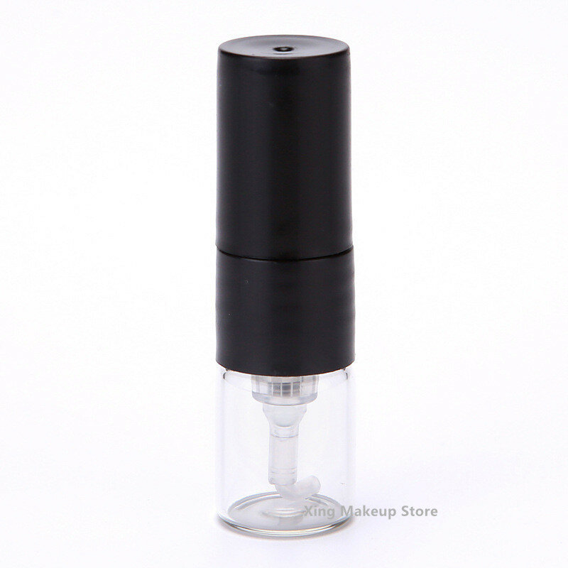 50/100/200/400PCS 1ML Black Clear Perfume Glass Bottle Empty Cosmetics Sample Test Tube Thin Vials Refillable Spray Bottle 2#