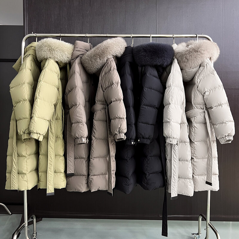 CHLED 2022 Musim Dingin Gaya Korea Mode Baru Mantel Bulu Angsa Putih