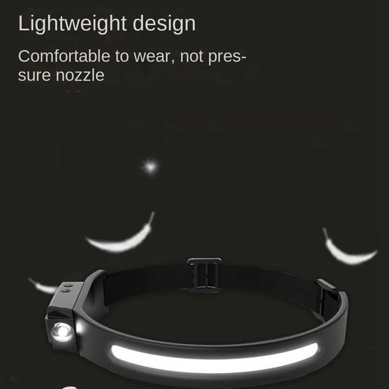Induction Head Light Portable COB LED Sensor Headlight Flashlight USB Rechargeable Waterproof Head Torch Camping Light
