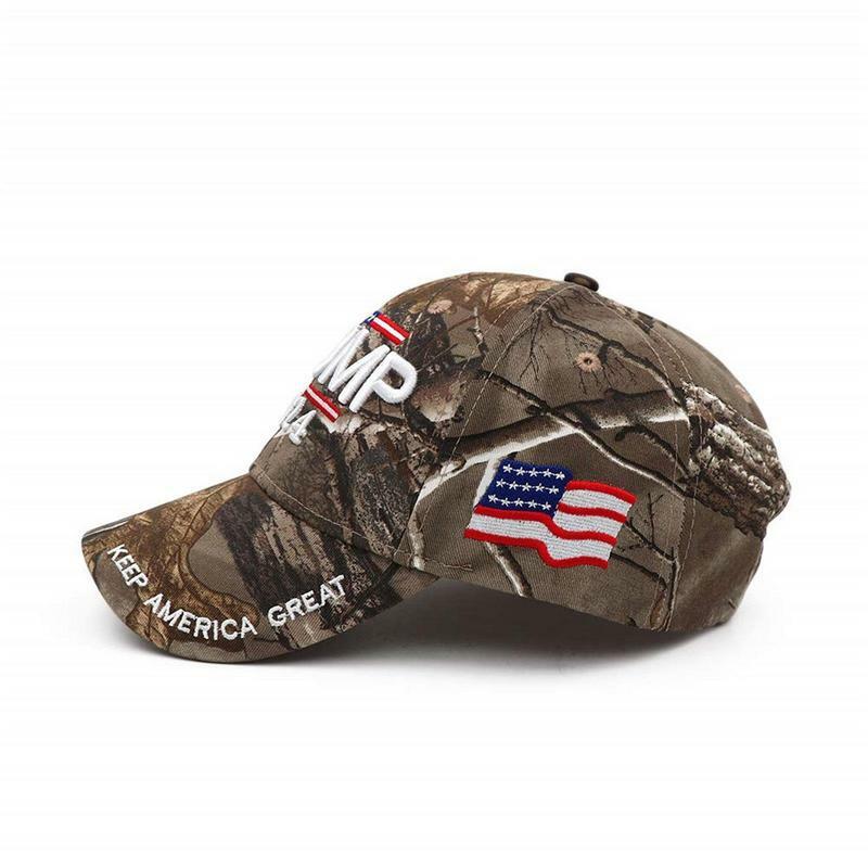 Gorra de béisbol de camuflaje con bandera de Estados Unidos, gorro con bordado 3D, mantiene a América grande de nuevo, 2024