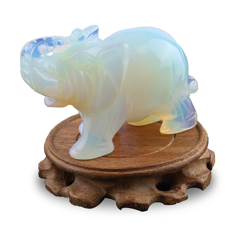 Figurka słonia posąg naturalne uzdrawiające rzeźbiony kryształ do domu dekoracja biurowa przenośny