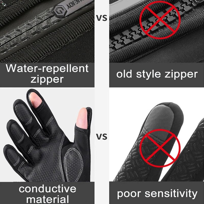 Waterproof Winter Fishing Gloves 2 Finger Flip Windproof Women Men Gloves Velvet Warm Protection Fish Angling Gloves
