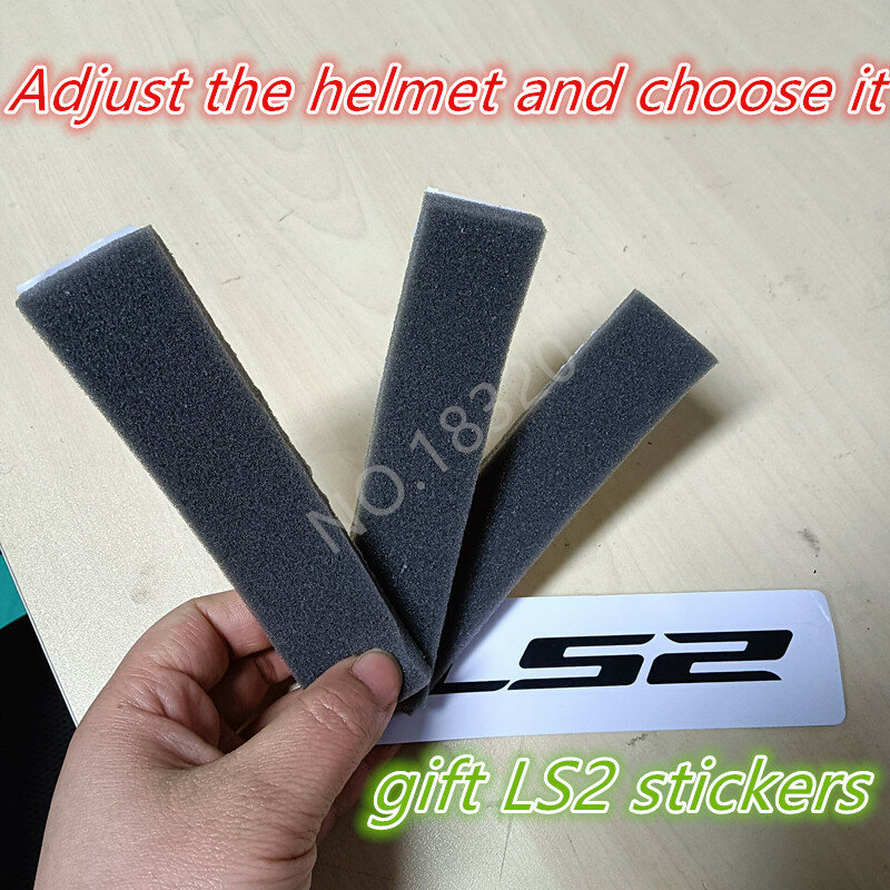 LS2 helm bantalan spons dapat disesuaikan 3 buah dilengkapi dengan stiker LS2 gratis Aksesori helm aksesori sepeda motor secara universal