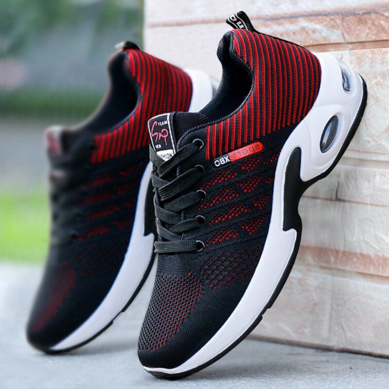 รองเท้าวิ่งมีเชือกผูกระบายอากาศสำหรับผู้ชาย, รองเท้ากีฬาลำลองน้ำหนักเบาฉบับภาษาเกาหลีระบายอากาศได้ดีรองเท้าบุรุษ