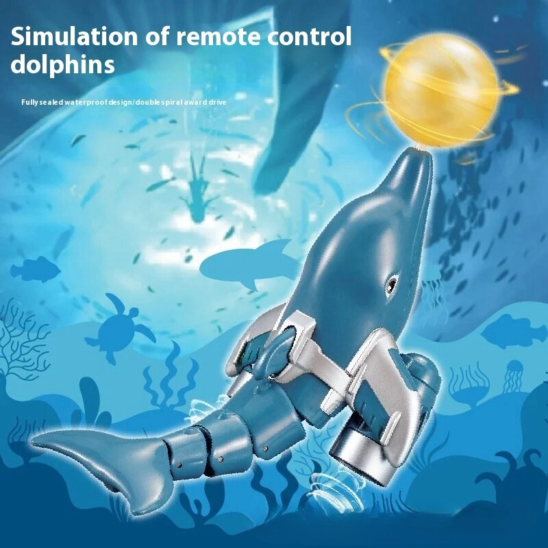 Rc animali simulati barca 2.4g giocattolo per barca delfino telecomandato Dual eliche rotanti sfereswimming Pool giocattoli estivi regalo