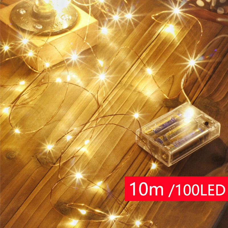 ไฟ LED นางฟ้า3M/5M USB/ แบตเตอรี่10M/20M หลอดไฟประดับแบบสายพวงมาลัยสำหรับงานแต่งงานสวนของตกแต่งต้นไม้คริสต์มาส