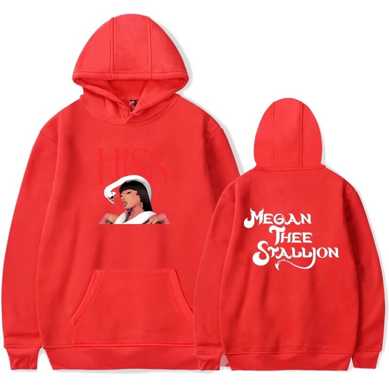 Megan Thee Stallion hiss merch hoodie pria/wanita, baju terusan saku tali serut pullover hip hop pria/wanita