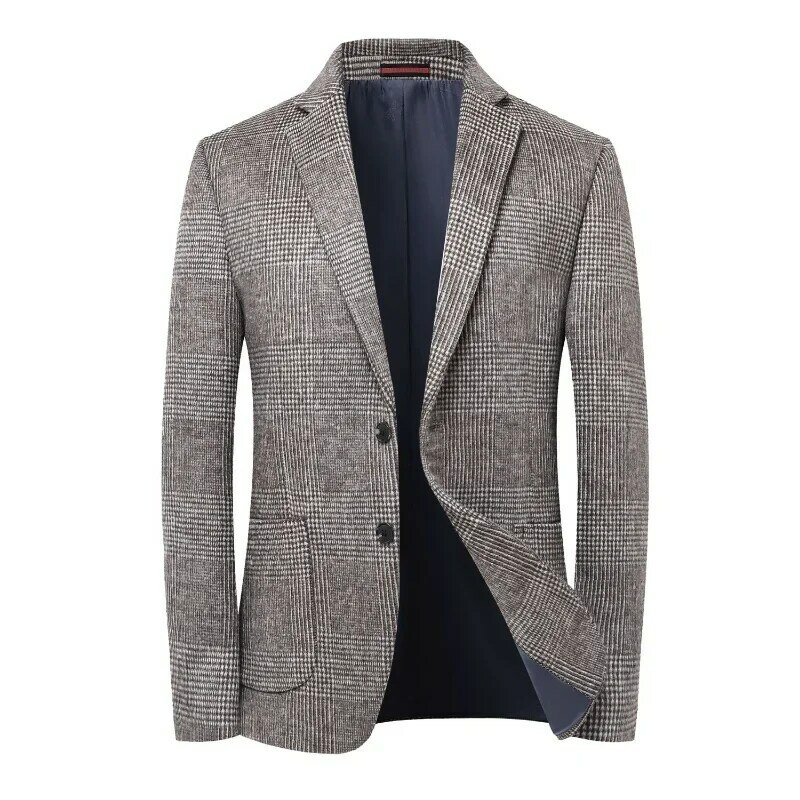 Blazer masculino de peito único, blazer casual clássico, lã de alto nível, roupas de marca inteligente, novas para outono e inverno, 2022