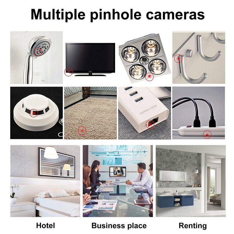 Anti detector cândido portátil da câmera, USB-C, exterior, curso, hotel, arrendamento, anti-roubo, conduzido, alarme do IR, quente