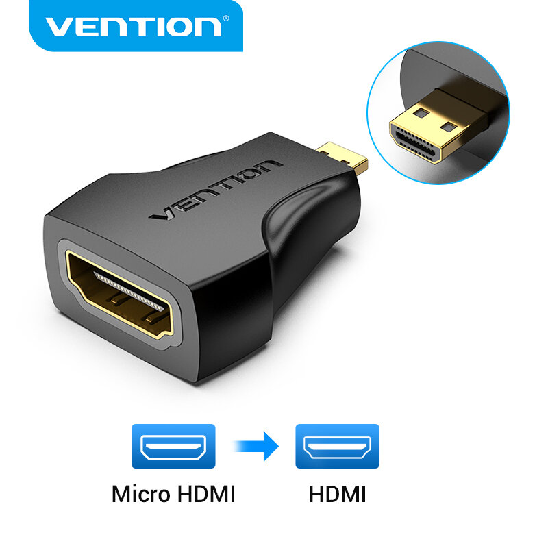 Vention 마이크로 HDMI 어댑터 1080P 마이크로 HDMI 수-HDMI 암 컨버터, D타입 to A HDMI 어댑터, PS4 카메라 HDTV 미니 HDMI