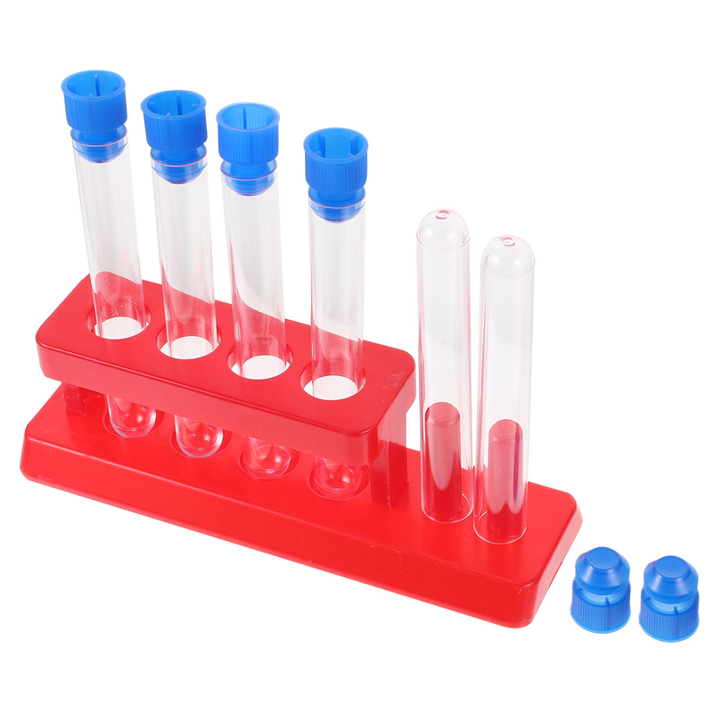 Ibasenice provette con supporto Clear Birthday Tools esperimenti liquidi scienza Fine Tube Scientific Kit Caps
