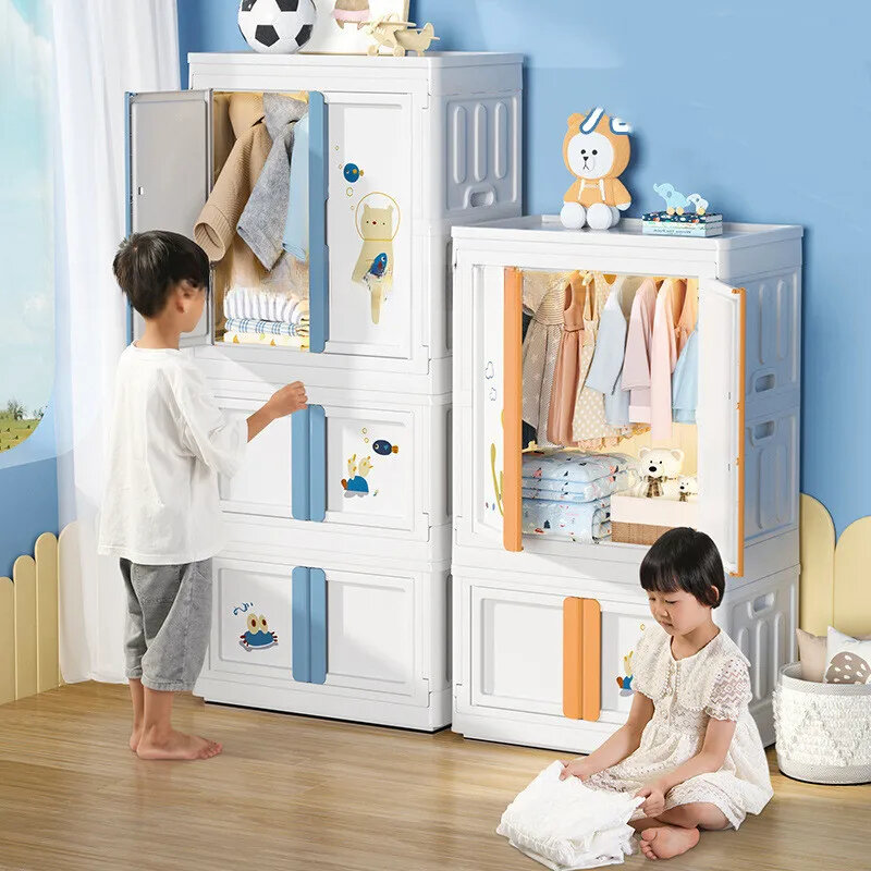 Foldable Simple Modern 72/150L Storage Box Household Closet Clothes Pants Underwear Locker Children's Closet Sundries