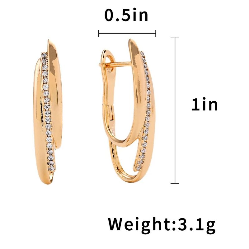 The New anting-anting bentuk cincin zirkon bertatahkan modis seri geometri Aksesori Perhiasan wanita gaya pesta hadiah perjamuan