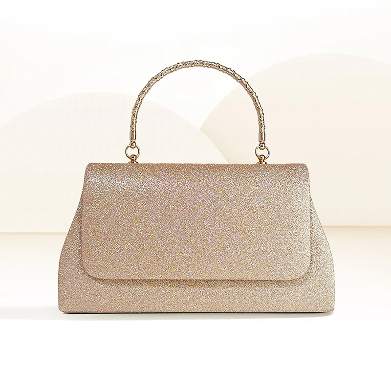 Women's Luxury Shiny Handbag Retro Flap Bag Fashion Glitter Clutch Bag Evening Party Baguette Bag Fashion Glitter Hand Bag