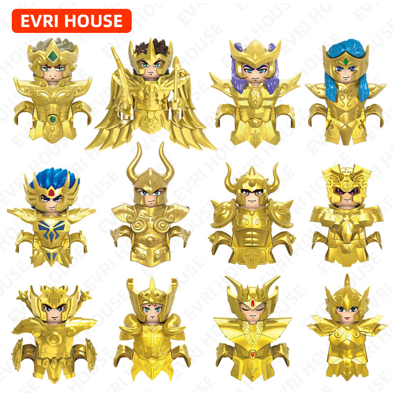 Anime Saint Seiya Mini figurki rycerze zodiaku cegły budujące klocki dla dzieci