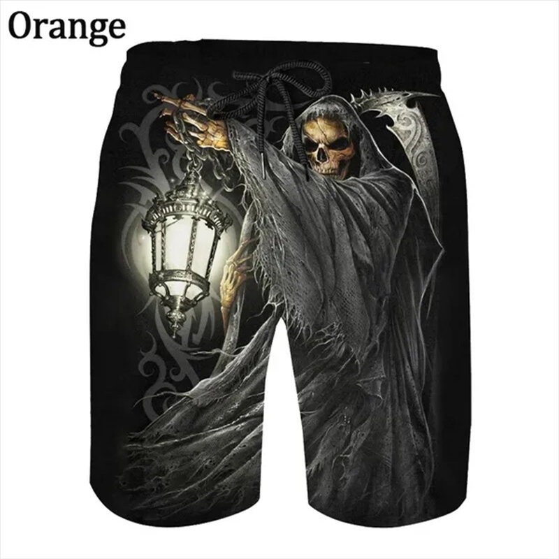 Trend Skull 3D Printed Casual Shorts Summer Unisex Street Gothic Personality Cool Sports Shorts Skateboarding Short Pants Homme