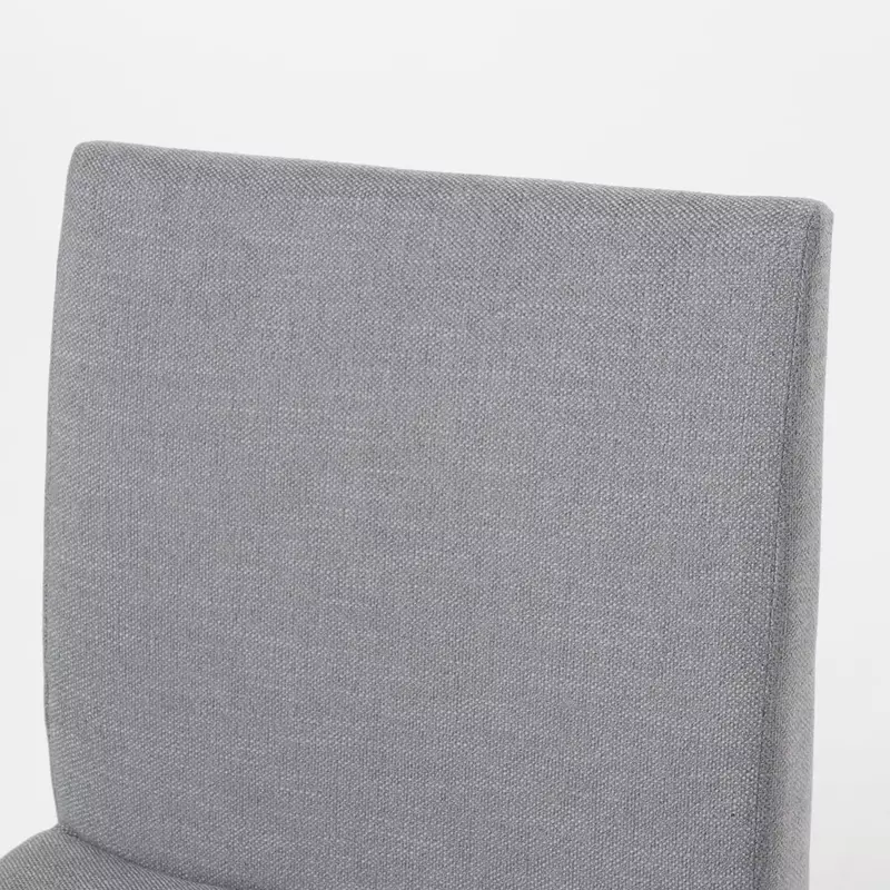 Kwame Fabric / Walnut Finish Dining Chairs, 2-Pcs Set, Dark Grey