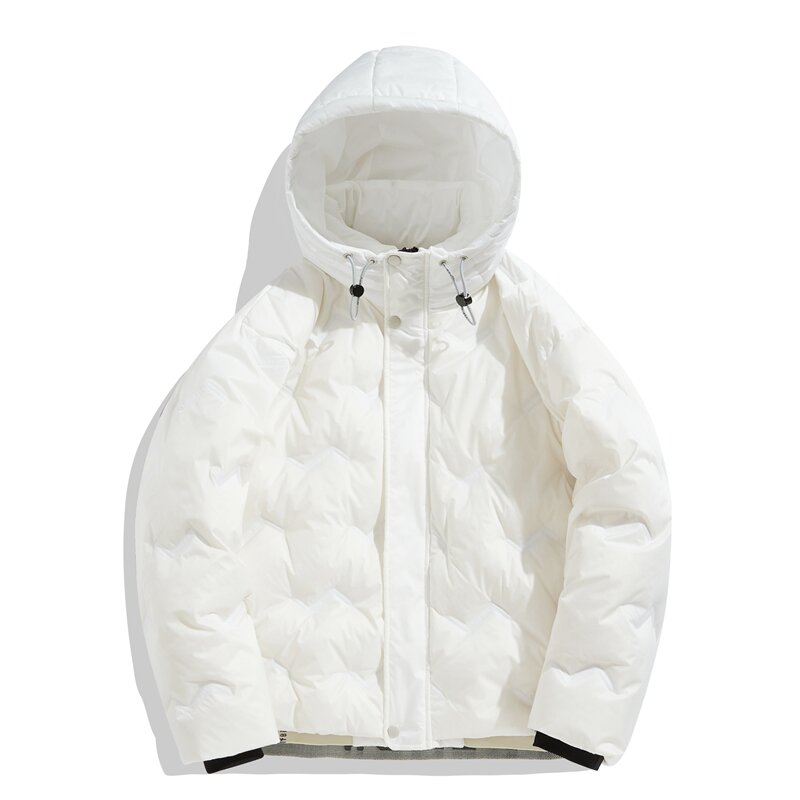 Inverno de alta qualidade jaqueta com capuz cinza pato para baixo outerwear quente casaco masculino roupas casuais 2022