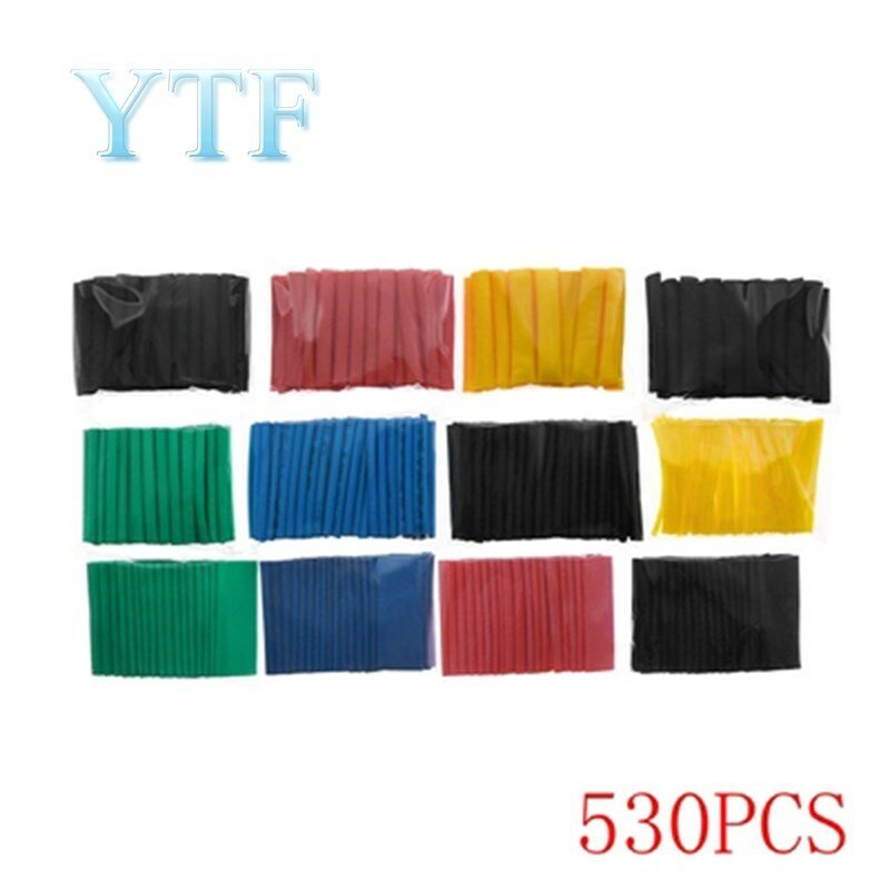 127-530pcs Heat Shrink Tube Thermoresistant Heat-shrink Tubing Wrapping Kit Electrical Connection Wire Cable Insulation Sleeving