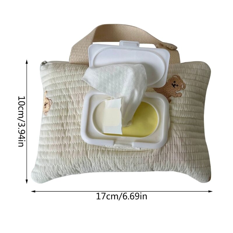 Tragbare Baby-Feuchttuchtasche für Kinderwagen, Taschentuchtasche mit Umhängeband, wiederverwendbare Taschentuchhalter-Hülle aus