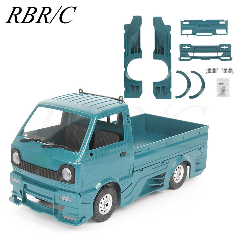 RC Car Micro Truck com luz, corpo largo, baixa deitada, grande ventilação cercada, modificação, brinquedo de montagem DIY