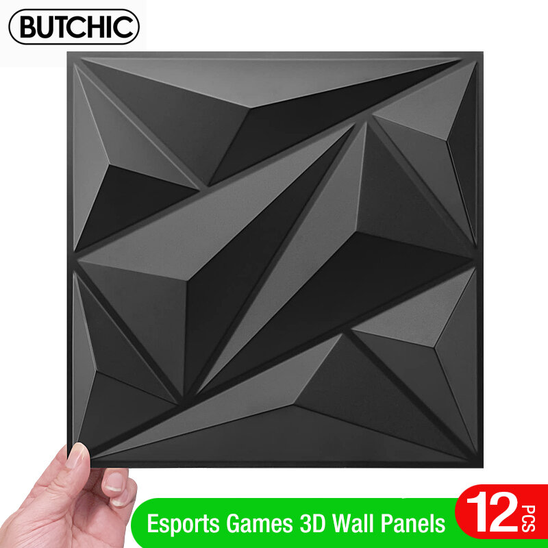 Супер3d художественная настенная панель из ПВХ, 12 шт., 30x30 см, водонепроницаемая игровая 3d-наклейка на стену в виде киберспорта, декоративная плитка, алмазный дизайн, домашний декор «сделай сам»