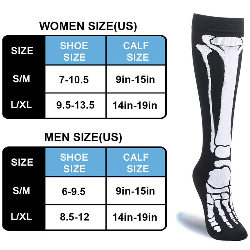 Носки компрессионные с черепом для мужчин и женщин, носки компрессионные для бега, медсестры, спорт для медсестер, для женщин и женщин, 5 пар