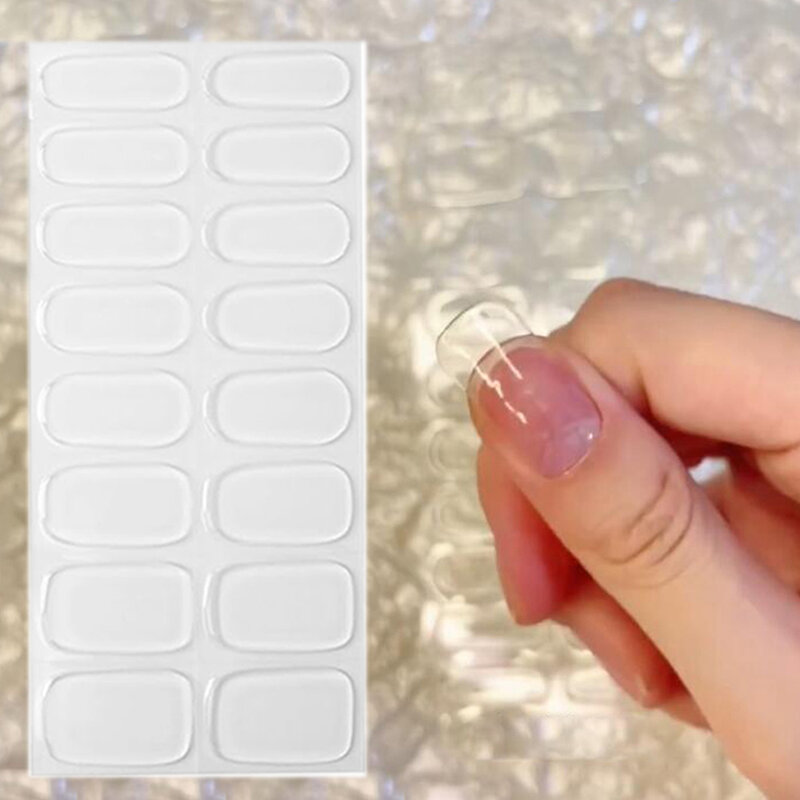 Transparent Semi Cured Gel Nail Strips Clear Nail Strengthening Gel Slider Long-Lasting Clear Crystal Gel Waterproof UV Stickers