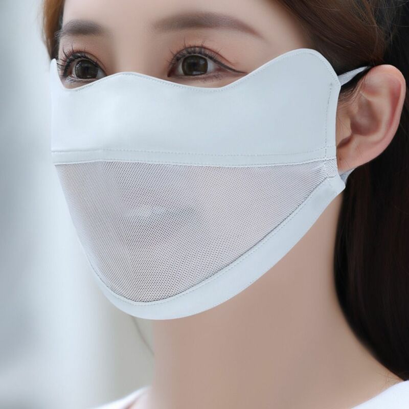 Bufanda facial de seda de hielo ajustable, cubierta facial Anti-uv, velo protector solar, máscara facial de malla, verano al aire libre, nuevo