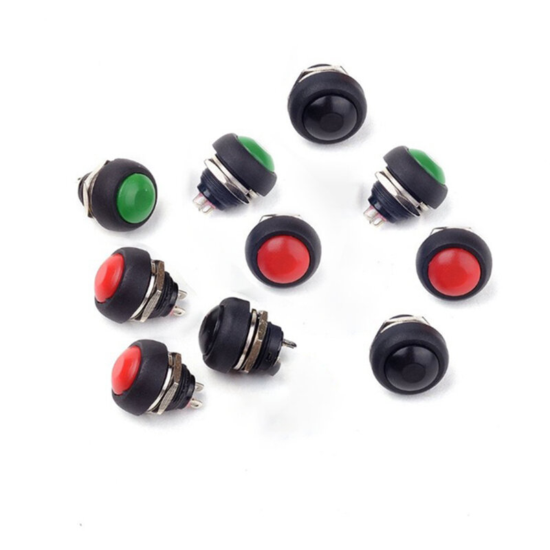 New Motorcycle Switch Handle Switch Switch Waterproof 12mm Driving Passing Light Switch Mini Momentary PushButton Switch