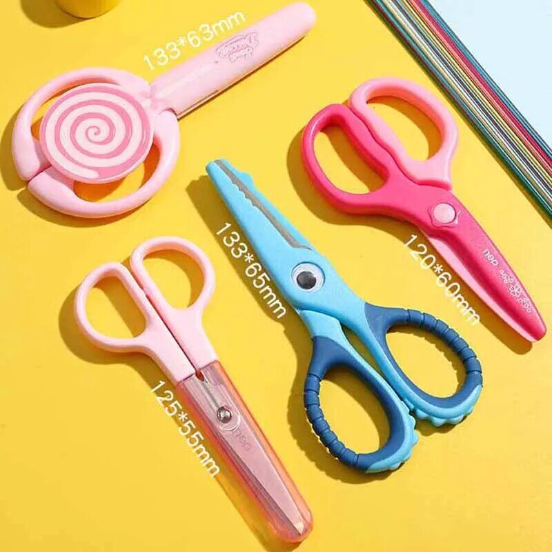 1pcs Child Safety Scissors Kindergarten Handmade Round Head Small Scissors for Paper Cross Stitch Scissors Yarn Pink Blue