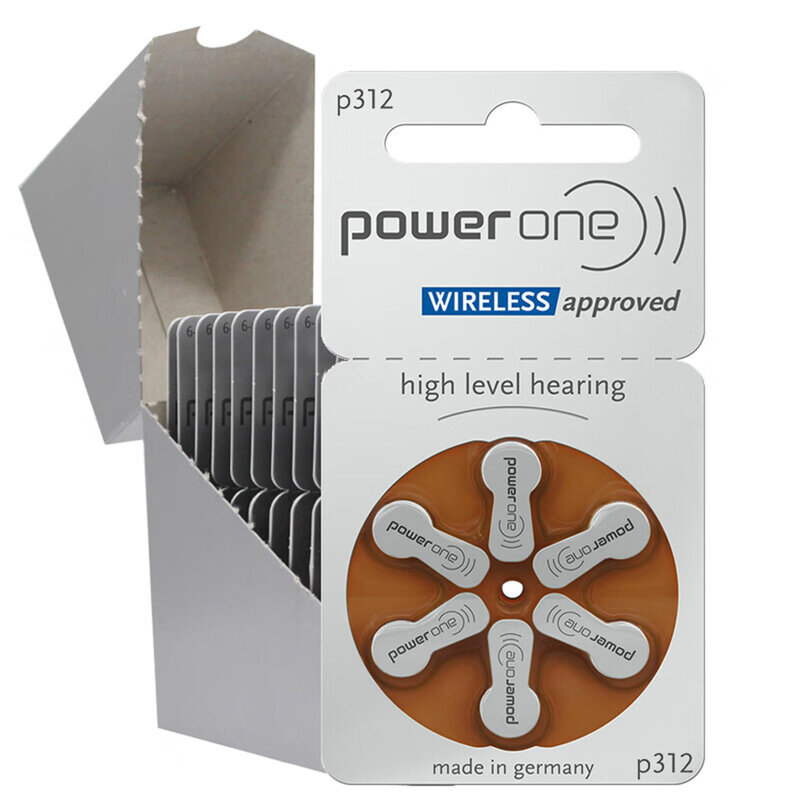 Power One p312 Hearing Aid Battery Zinc Air Wireless Approved MERCURY-FREE 1.45v pr41 Hearing Aid Batteries